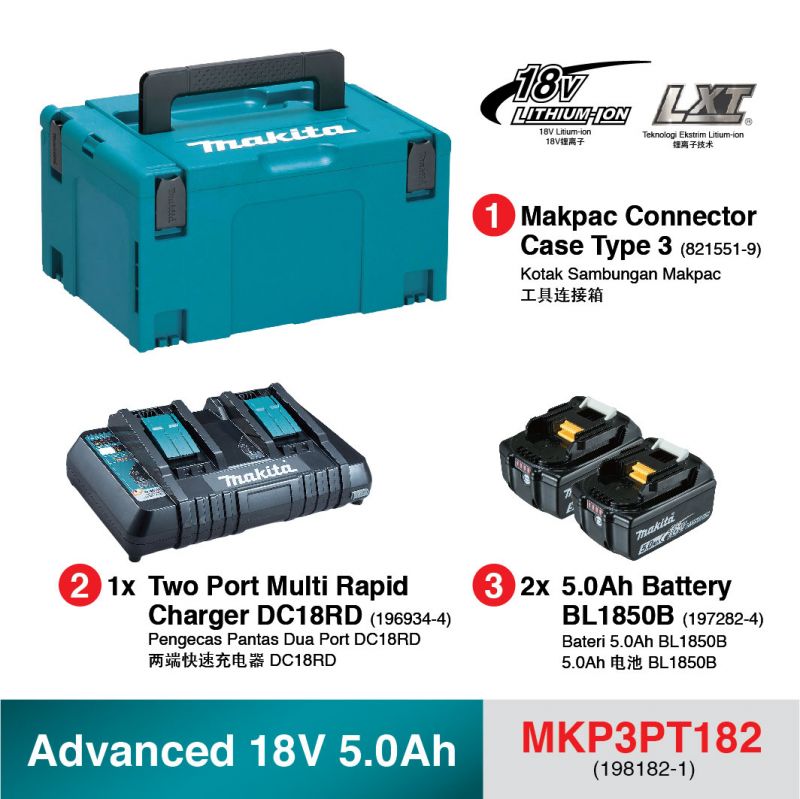 MAKPAC POWER SOURCE KIT 18V MKP3PT182 (198182-1) 5.0Ah Advanced Pack