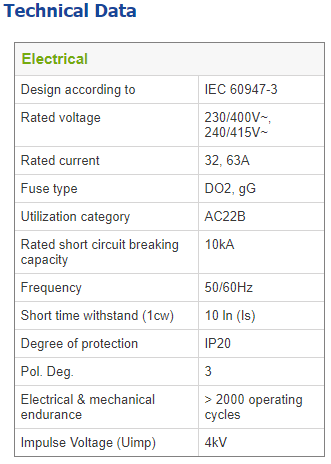 Maxguard Switchfuse 3 Pole (32/63A)