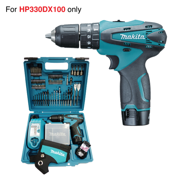 MAKITA HP330DWE/ X100 10mm (3/8") 10.8V Cordless Hammer Driver Drill