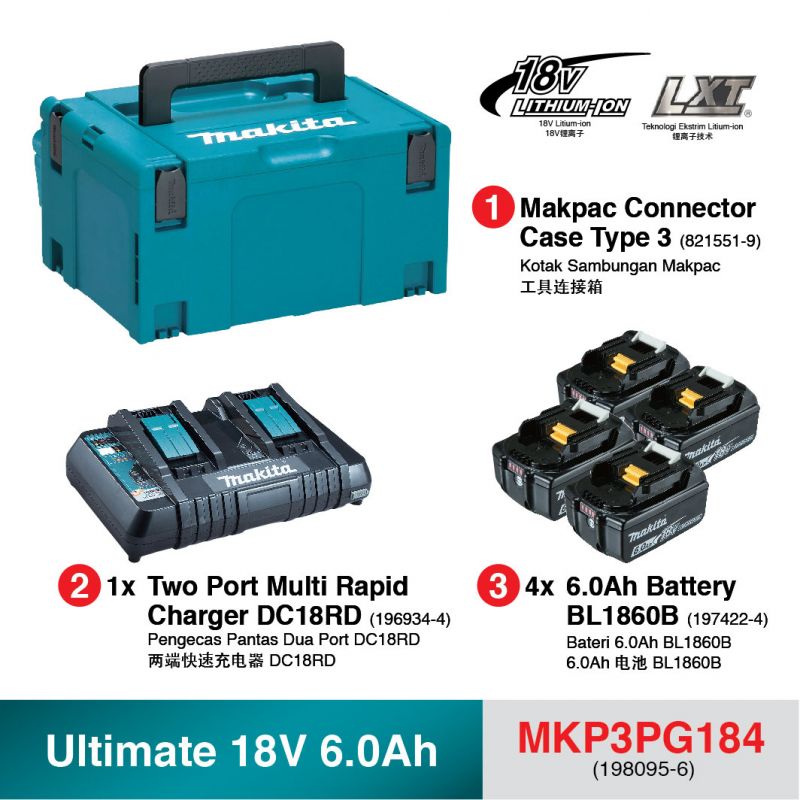 MAKPAC POWER SOURCE KIT 18V MKP3PG184 (198095-6) 6.0Ah Ultimate Pack