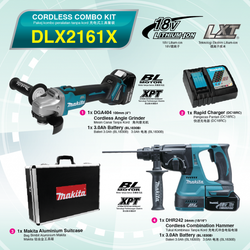 MAKITA CORDLESS COMBO KIT DLX2161X (DHR242 & DGA404) 18V