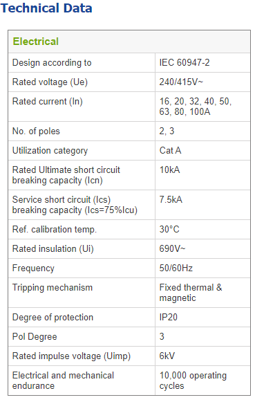 MAXGUARD MCCB MB SERIES (10KA) DIN RAIL TYPE 3 POLE