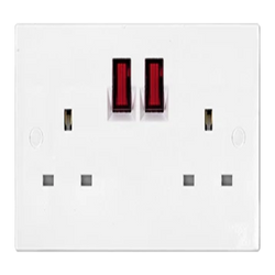 UMS 2G SP SWITCH SOCKET OUTLET NEON 13A 2213A-N