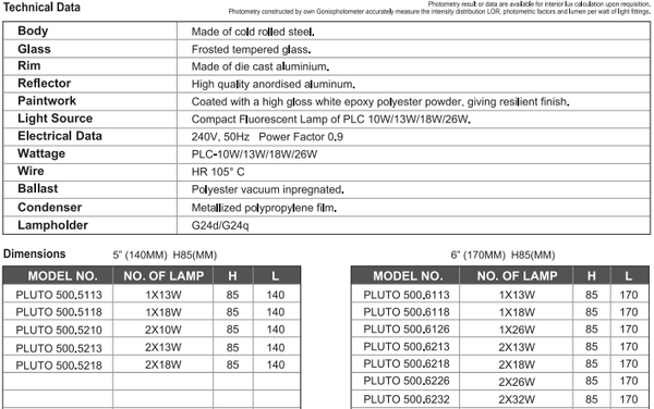 sj lite Downlight - Recessed Mounted - Pluto 500