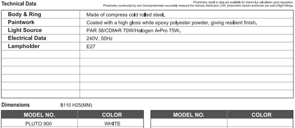 sj lite Spotlight - Recessed Halogen - Pluto 900