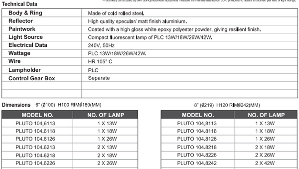 sj lite Downlight - Recessed Horizontal - Pluto 104