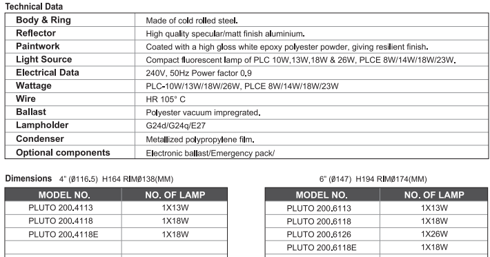 sj lite Downlight - Recessed Vertical - Pluto 200