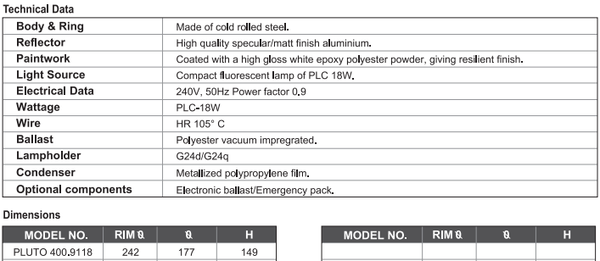 sj lite Downlight - Surface Mounted - Pluto 400