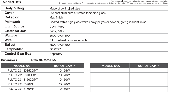 sj lite Downlight - Recessed Vertical - Pluto 201