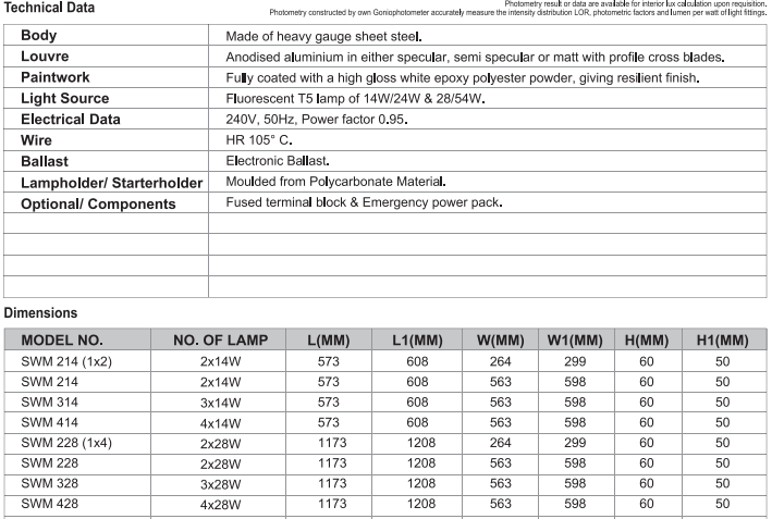 sj lite Wood/Plaster Ceiling - MOL Fitting - SWM 314 (T5)