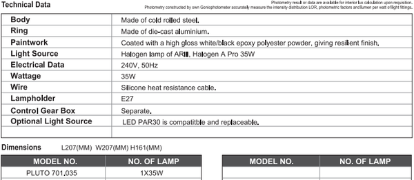 sj lite Spotlight - Recessed Adjustable - Pluto 701