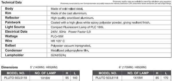 sj lite Downlight - Recessed Mounted - Pluto 503