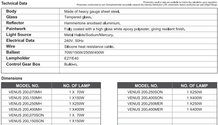 sj lite Venus 200