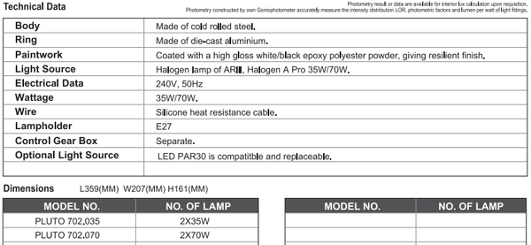 sj lite Spotlight - Recessed Adjustable - Pluto 702