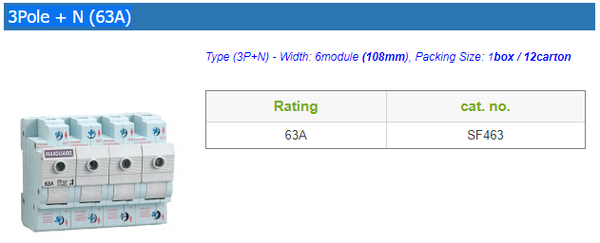maxguard switchfuse 3Pole + N (63A)