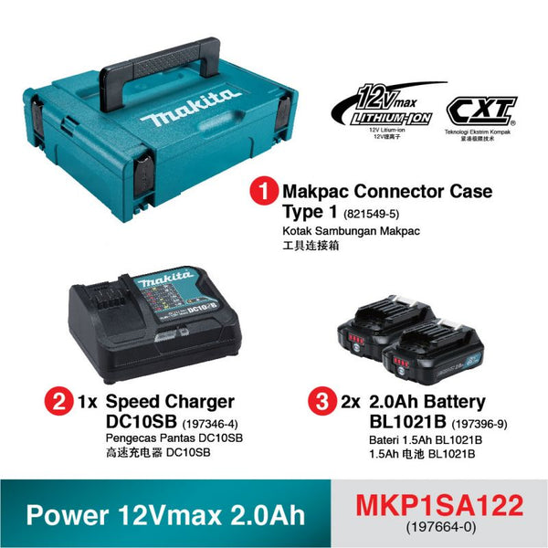 MAKPAC POWER SOURCE KIT 12Vmax MKP1SA122 (197664-0) 2.0Ah Power Pack