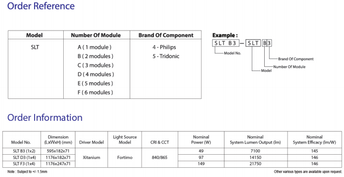 sj lite URANUS LED - SLT Linear Highbay Series