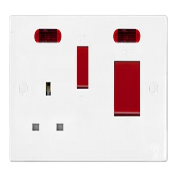 UMS 45A DP SWITCH WITH 13A SWITCH SOCKET OUTLET NEON 4513N